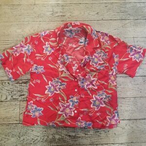 Forever 21 Tropical Hawaiian Style Button Down Top M